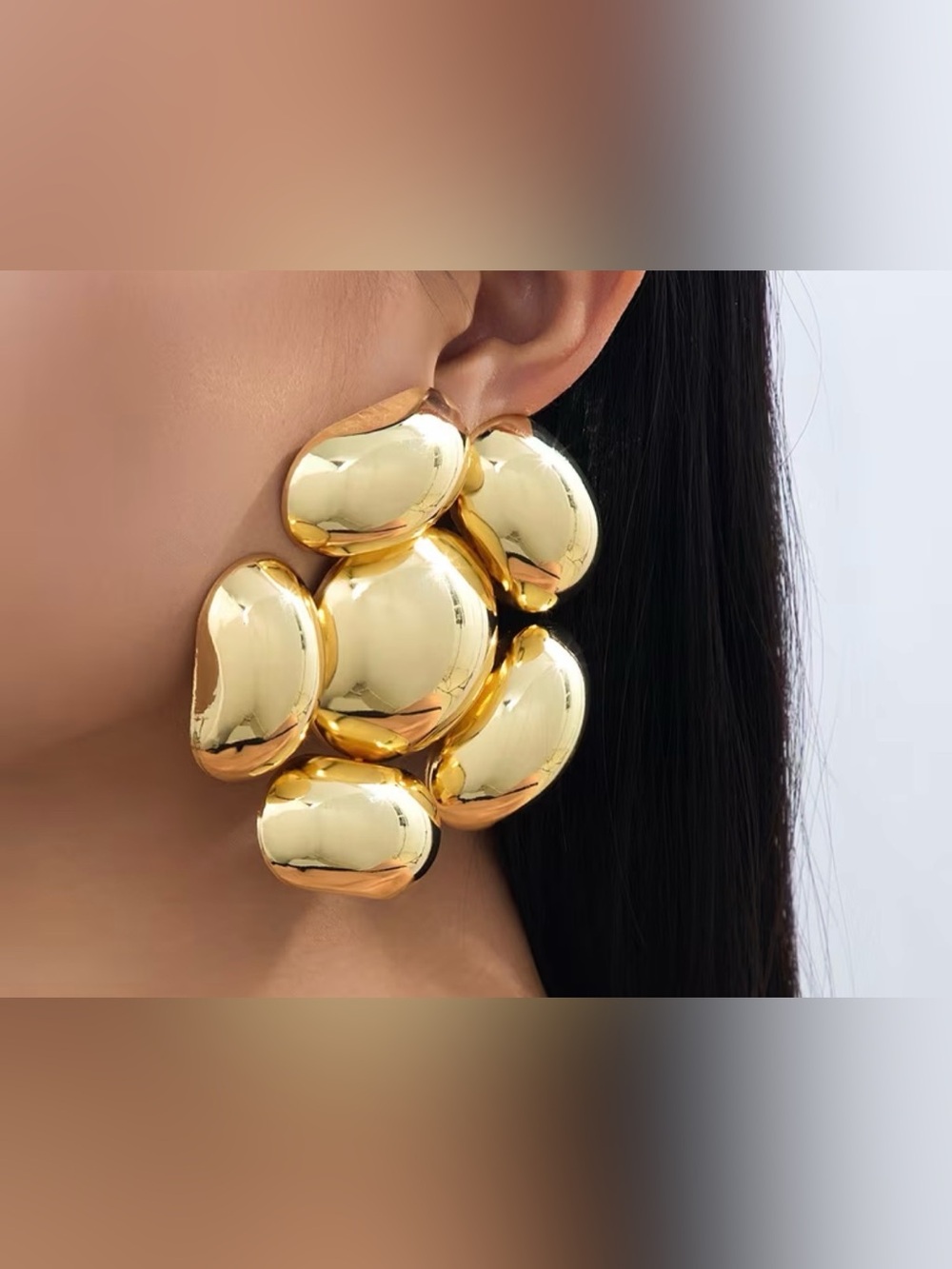 Gold Statement Cluster Drop Earrings - Women Jewelry